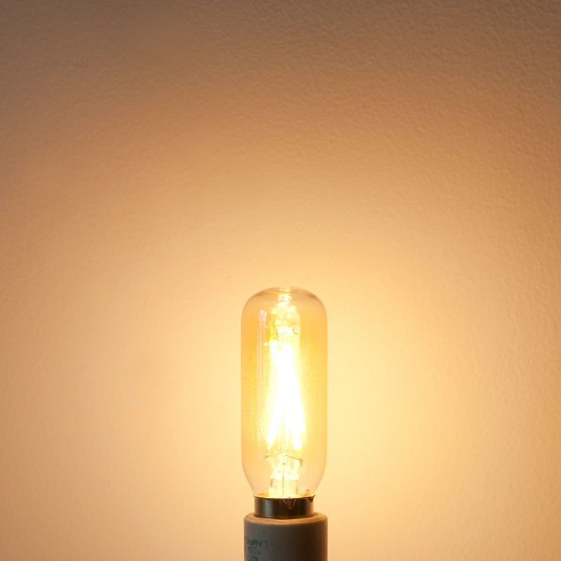 SuperlightingLED Gold Tint T8 E12 2W LED Vintage Antique Filament Light Bulb 25W Equivalent 4 Pack